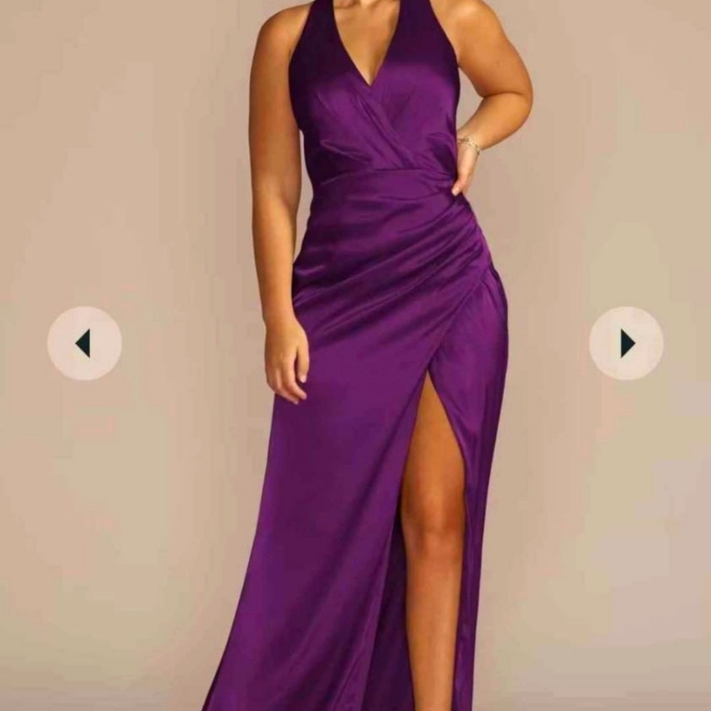 Beautiful plum David's Bridal bridesmaid dress